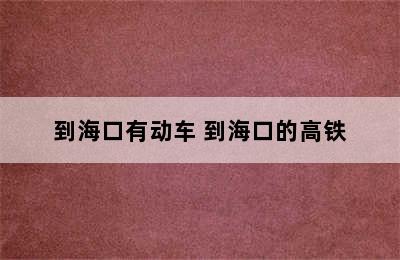 到海口有动车 到海口的高铁